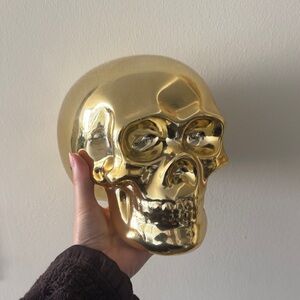 Gold Skull Piggy Bank